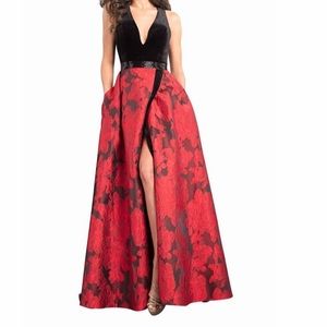 RACHEL ALLAN COUTURE ✨ Black/Red Formal Dress!